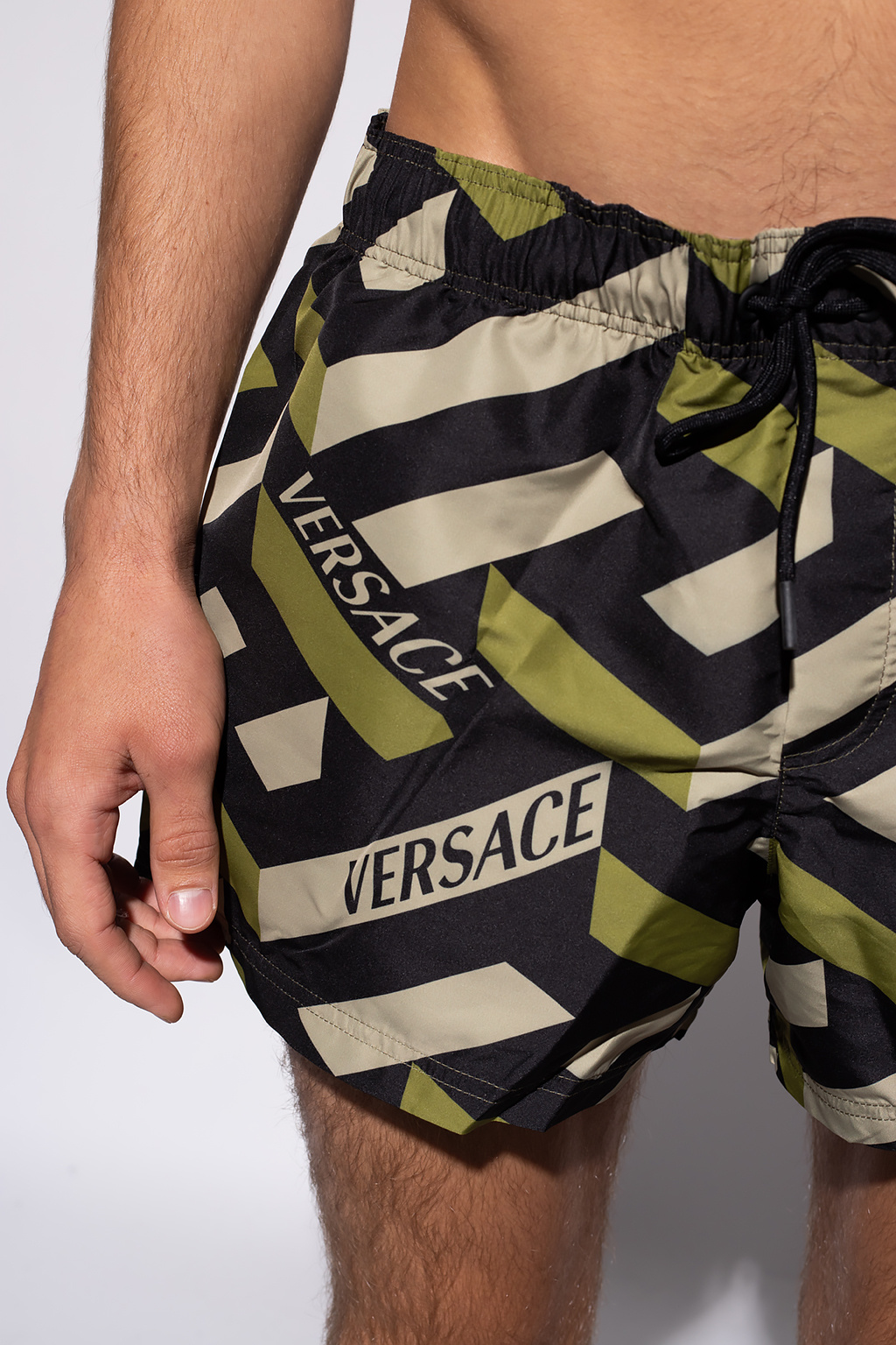 Green versace swim shorts online